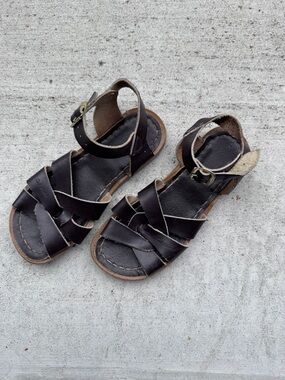 Salt Water Sandals by Hoy Kids Brown Leather Strappy Sandals